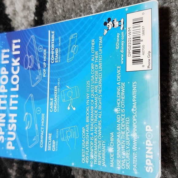 DISNEY SPINPOP PHONE GRIP MICKEY MOUSE STRIPES KICKSTAND - Picture 6 of 9